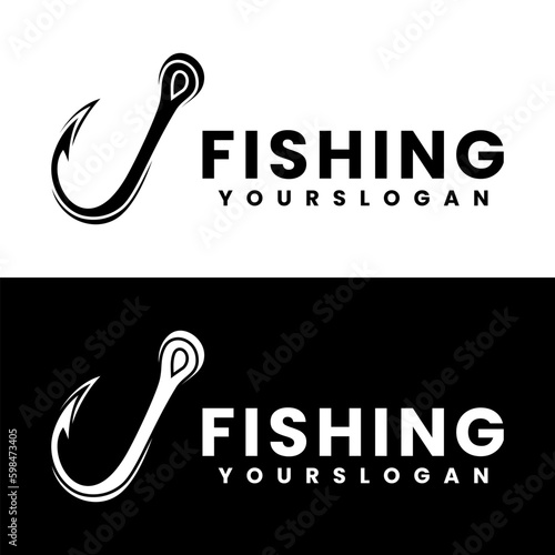 hook fishing logo design template