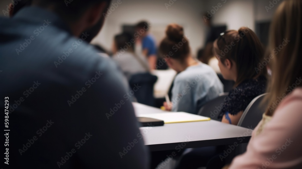 group of people attending a workshop or class, generative ai Stock