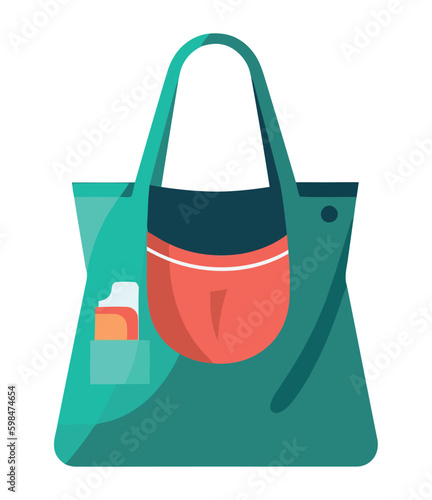 green shopping bag papper Generative AI