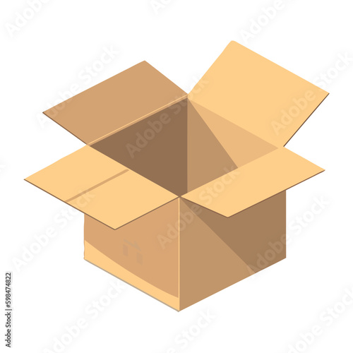 beige open carton box packing Generative AI