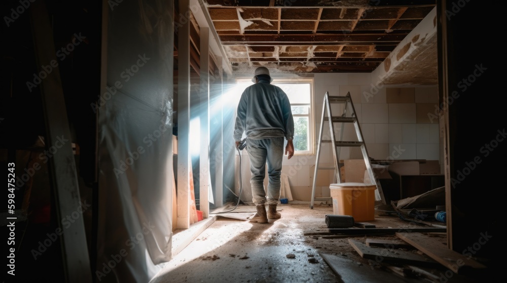 person working on a home improvement project, generative ai person working on a home improvement project, generative ai