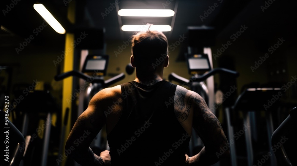 person working out in a gym with modern equipment, generative ai person working out in a gym with modern equipment, generative ai