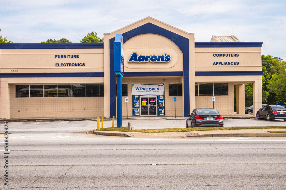 Aarons Rental Store front entrance Stock Photo Adobe Stock