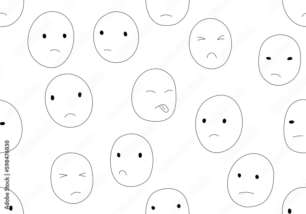 Bullying faces seamless pattern on white background. Bullying faces seamless pattern on white background.