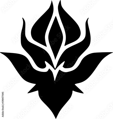 black and white of evil face icon
