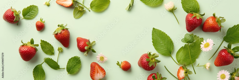 Strawberries header banner , Generative ai Strawberries header banner , Generative ai