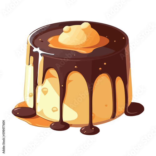 chocolate cheesecake with caramel sauce drizzle Generative AI