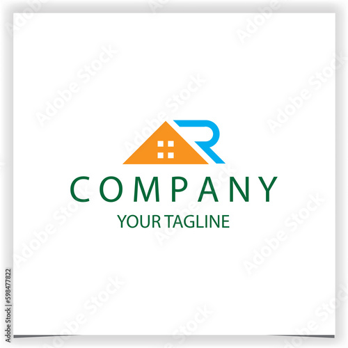 letter ar house logo premium elegant template vector eps 10