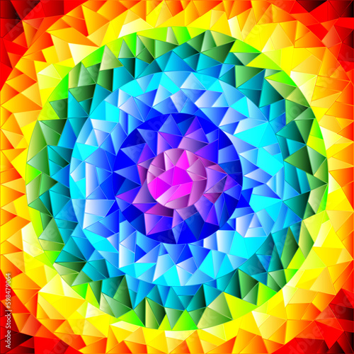 Abstract stained glass background , the colored elements arranged in rainbow spectrum,square image