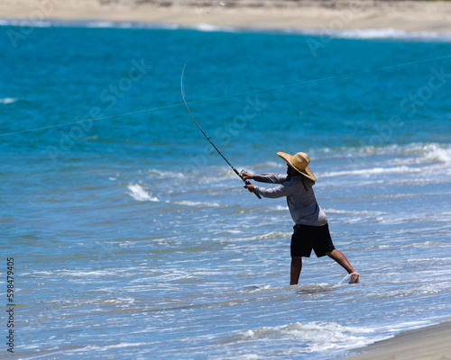 Rest and Relaxing, fishing while on vacation in Puerto Rico