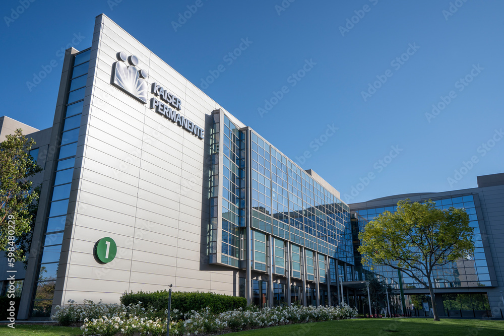 Irvine, CA, USA May 7, 2022 Exterior view of the Kaiser Permanente