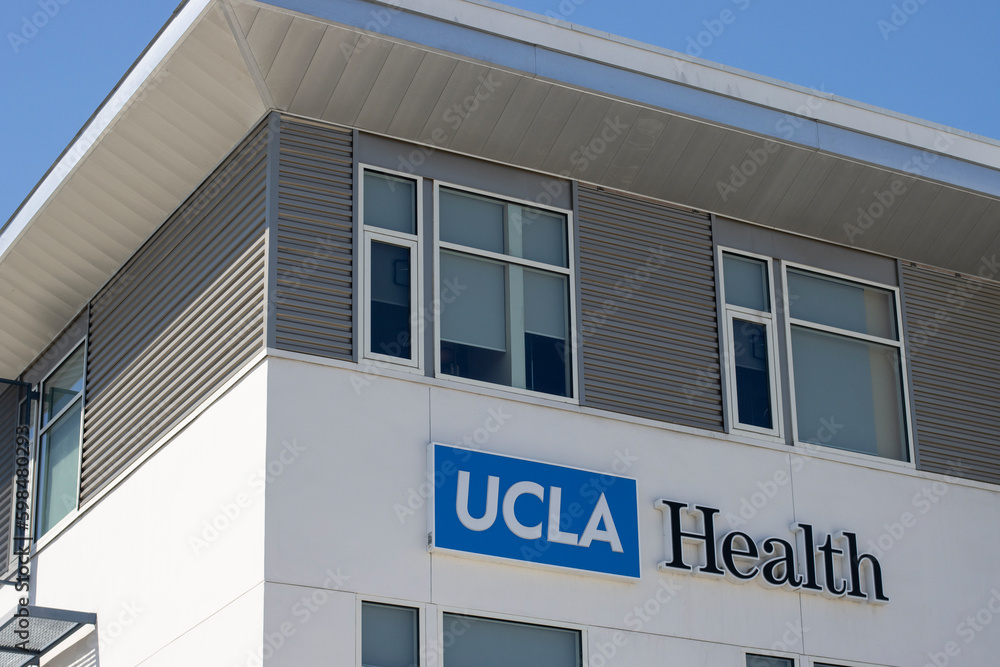 Alhambra, CA, USA May 11, 2022 UCLA Health logo is seen at the UCLA