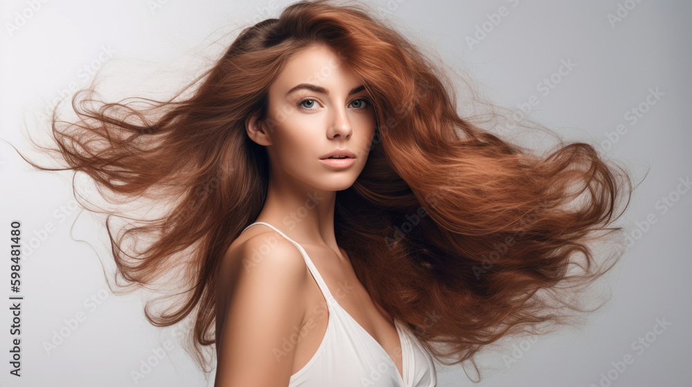 Studio shot of a super attractive young woman posing against a studio background. Generative AI Studio shot of a super attractive young woman posing against a studio background. Generative AI