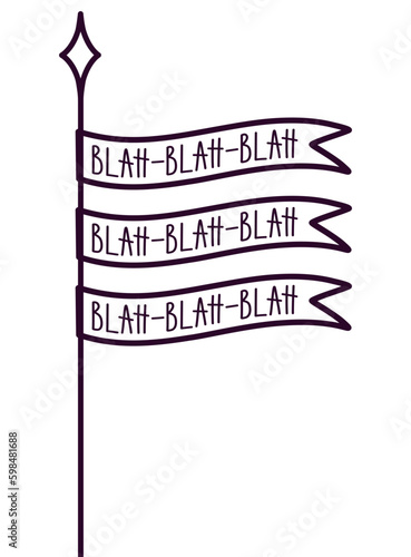 Quote "Blah-Blah-Blah" Banner Handwritten Doodle vector illustration Isolated on white background. 
