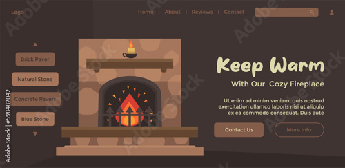 Keep warm with our cozy fireplace, website page