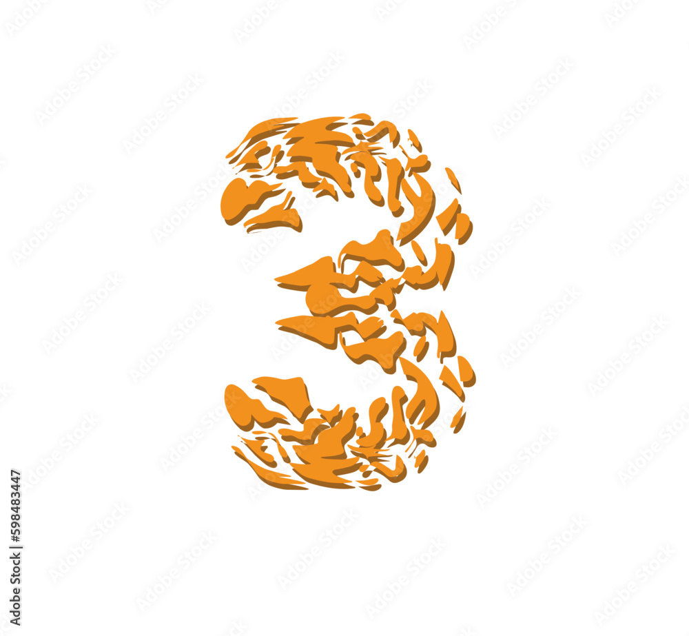 Fototapeta premium number three in abstract style