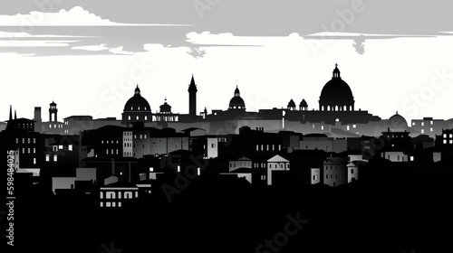 Rome city isolated vector illustration on white background for logo, graphic design, advertising, and marketing. generative ai