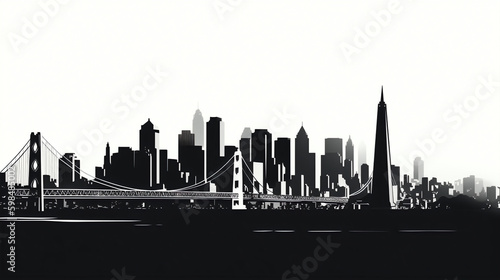 san francisco isolated vector illustration on white background for logo  graphic design  advertising  and marketing. generative ai