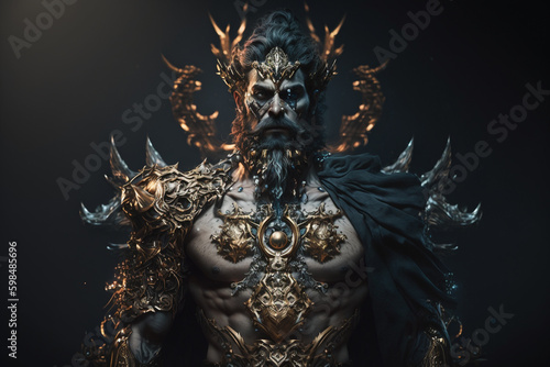 Hades Aida. Historical Old Ancient Mythology - Olympic Gods. Greek rulers and lords , heavenly powers, kings. ancient third generation gods, supreme deities who dwelt on mount olympus. Generative AI photo