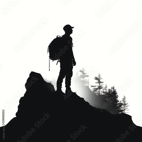silhouette of traveler isolated vector illustration on white background for logo, graphic design, advertising, and marketing. generative ai