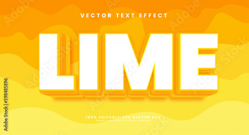 Lemon lime editable text style effect. Vector text effect.