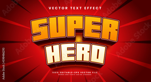 Super hero editable text style effect. Vector text effect.