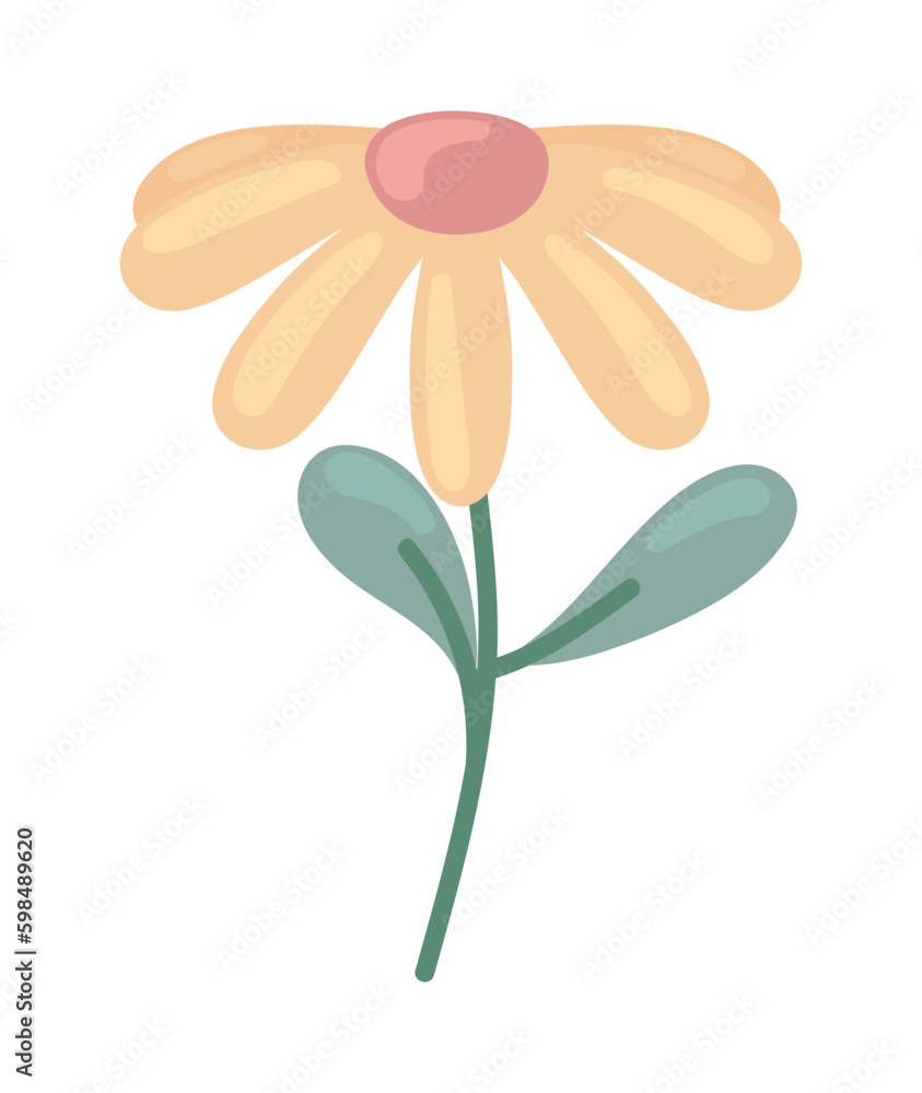 Naklejka premium yellow flower and leaf Generative AI