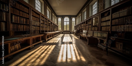 Wallpaper Mural a long row of bookshelves filled with lots of books Torontodigital.ca