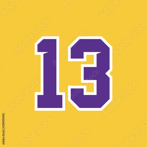 Basketball Sport Number Vector Template 13