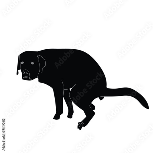 Dog poop silhouette concept design stock illustration