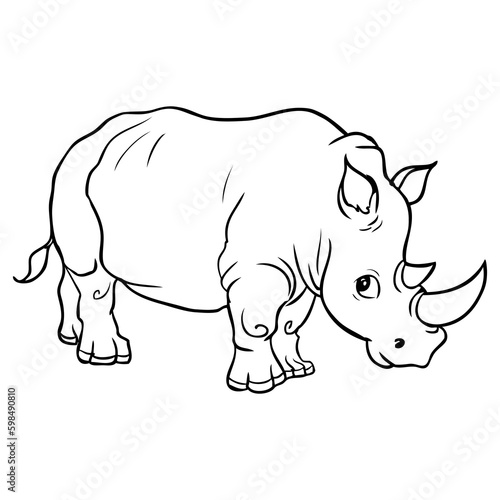 rhino sketch vector illustration