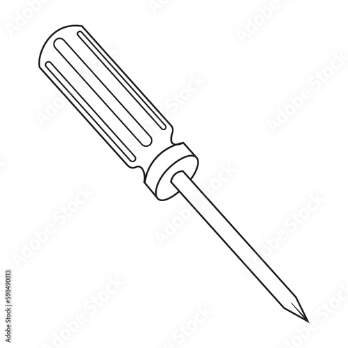 screwdriver outline vector illustration