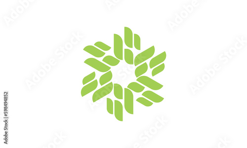 Green leaf logo. Natural food logo