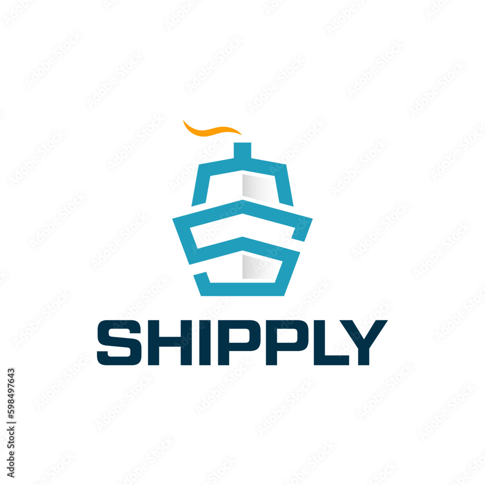 Simple S letter combination logo in the shape of a ship. This logo can be used for transportation service companies.