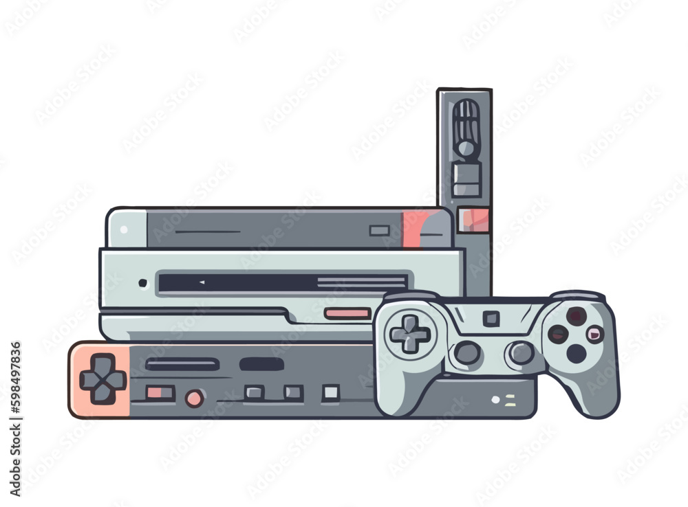 Fototapeta premium Modern video game console equipment Generative AI