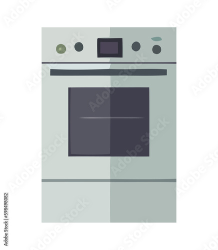 Modern kitchen appliances stove and oven Generative AI