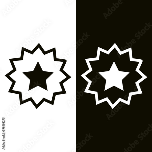Juneteenth Independence Day. Freedom or Emancipation day. Annual american holiday. White star and surrounding star on white and black background. Vector illustration.