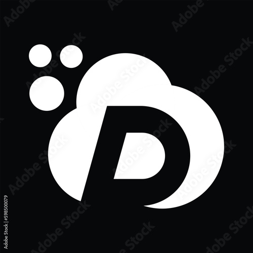 Alphabet D initial letter logo abstract vector template
