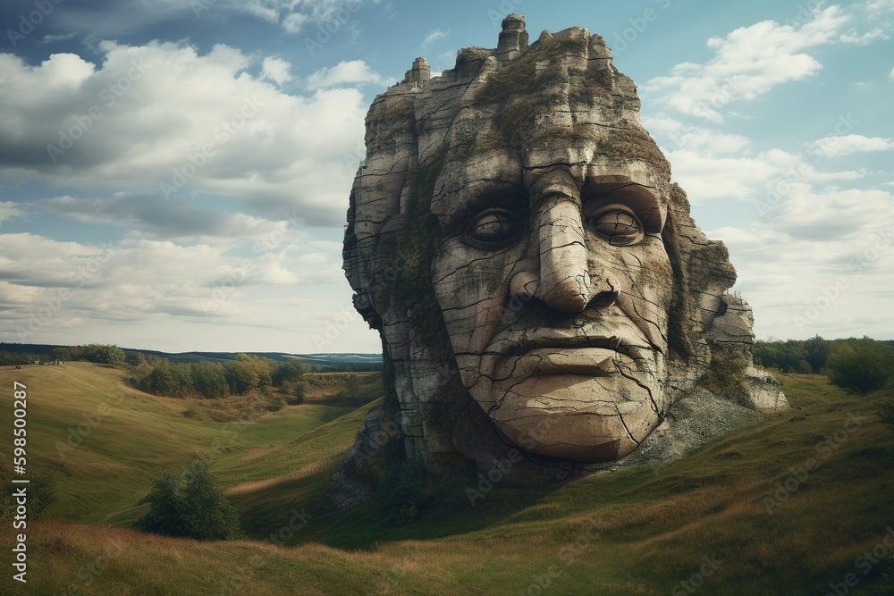 Fototapeta premium Ancient sulpture made Ai generative technology