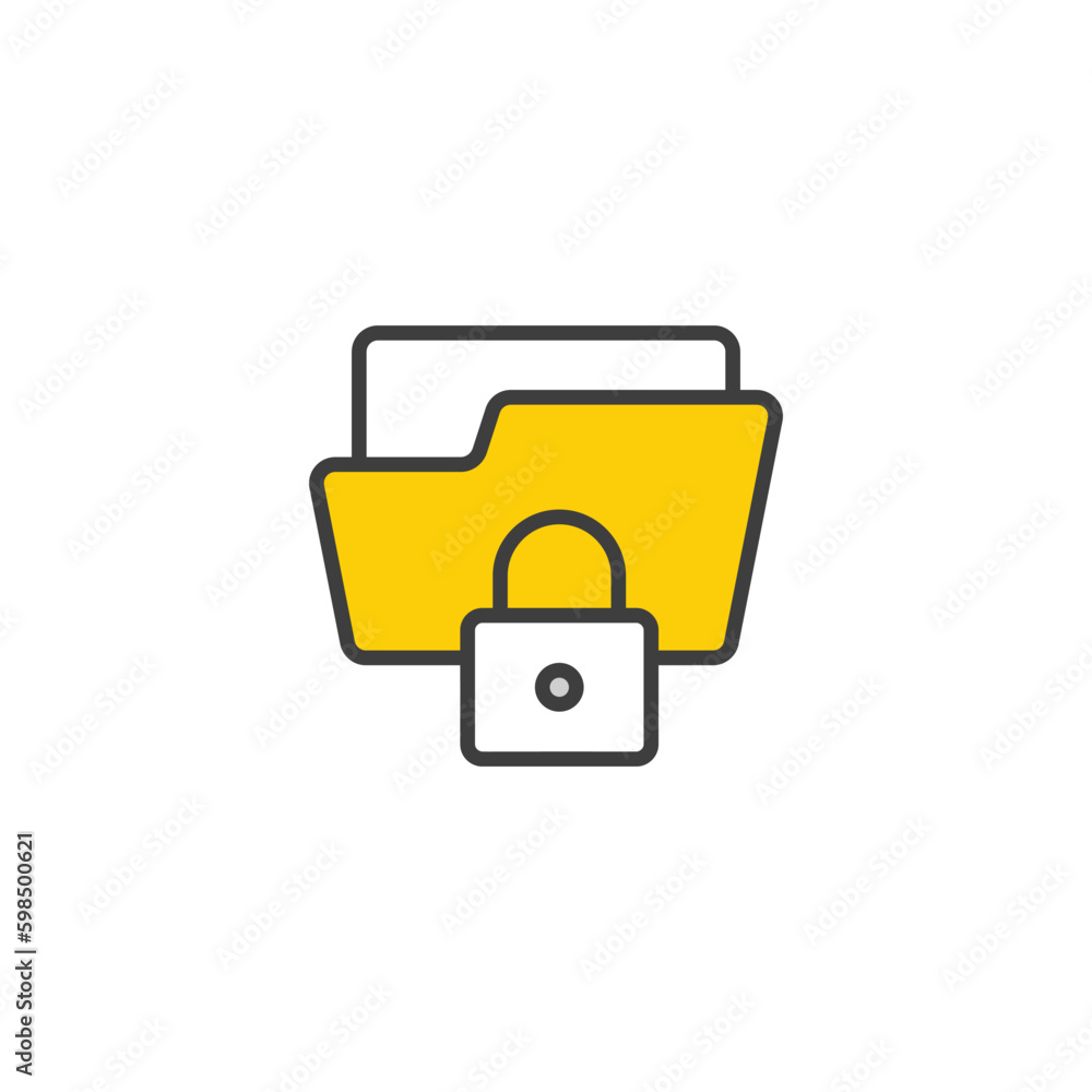 Secure Folder icon design with white background stock illustration Secure Folder icon design with white background stock illustration