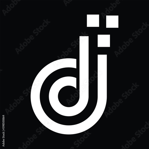Alphabet D initial letter logo abstract vector template
