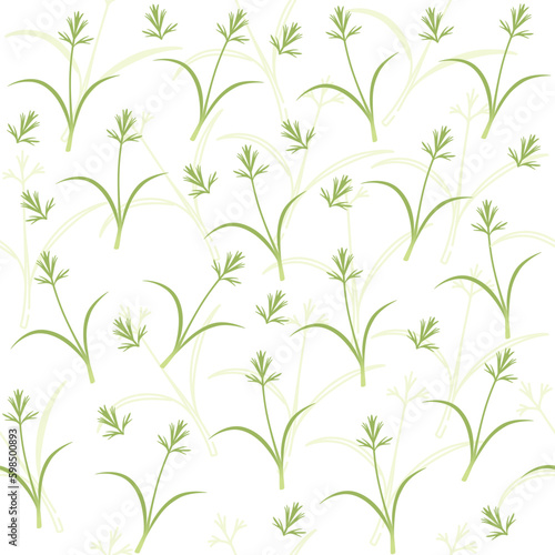 Seamless pattern microgreen superfood sprouts carrot healthy nutrition vector illustration on white background