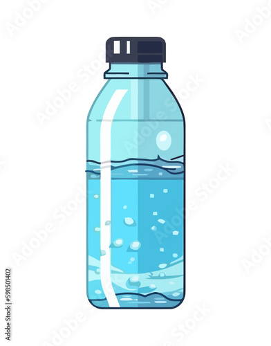 Fresh purified water in transparent plastic bottle Generative AI