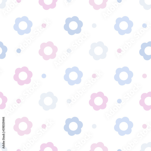 Simple seamless pattern with flowers. Cute spring pattern.