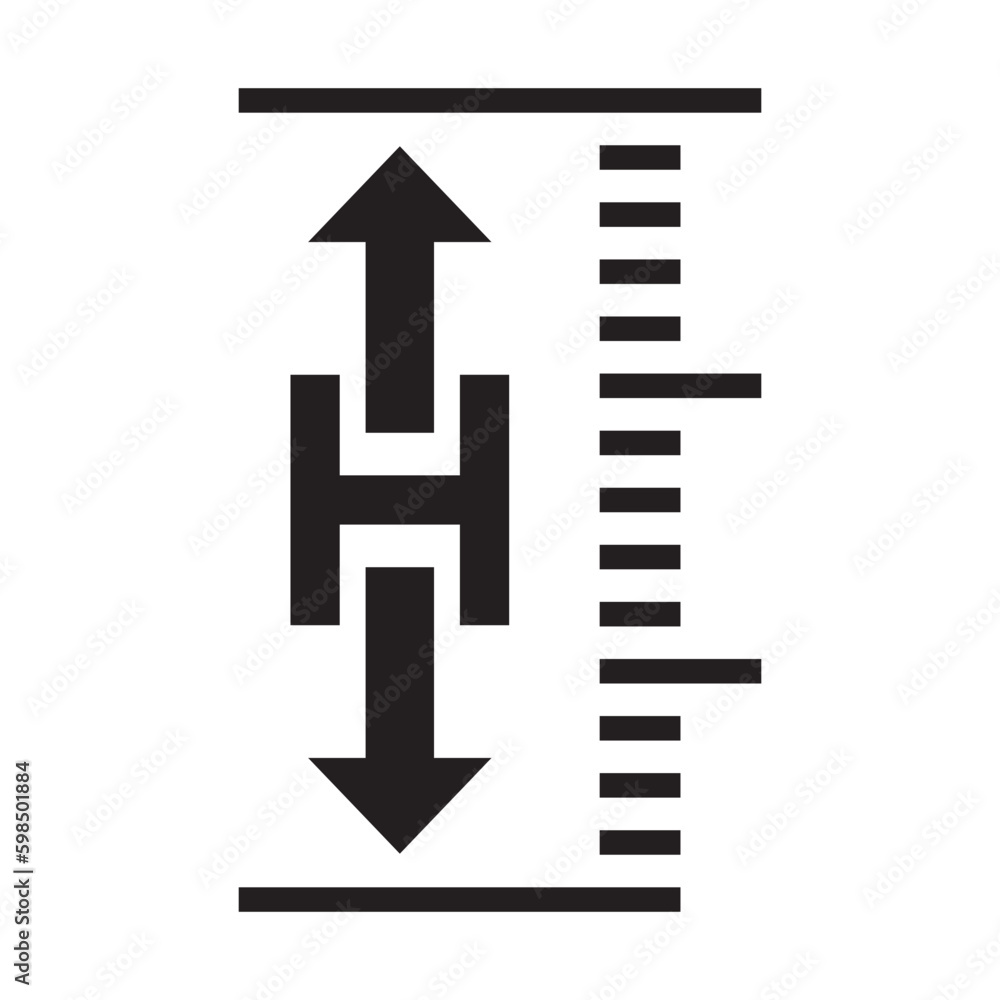 Height measuring symbol icon,vector illustration design template Height measuring symbol icon,vector illustration design template
