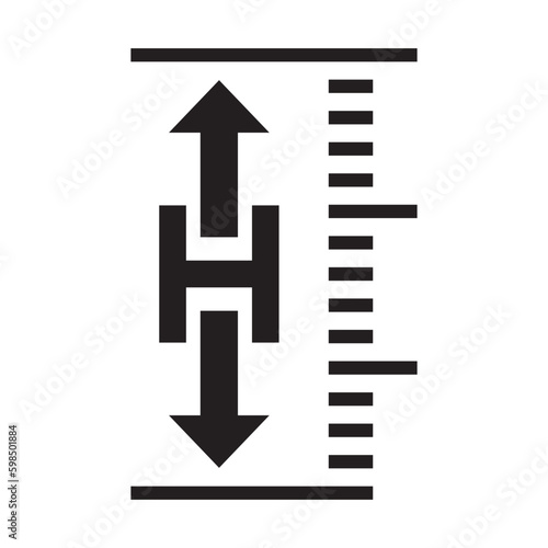 Height measuring symbol icon,vector illustration design template