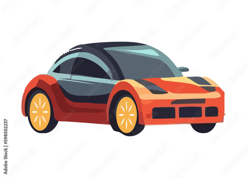 Shiny sports car vector icon Generative AI