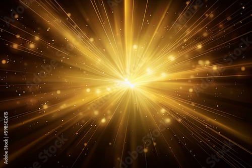 Abstract light rays effect with dots and sparks