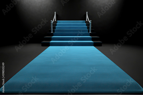 Blue carpet with podium