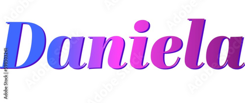 Daniela - pink and blue color - female name - ideal for websites, emails, presentations, greetings, banners, cards, books, t-shirt, sweatshirt, prints

